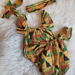 Twins African Onsie w/ headbands